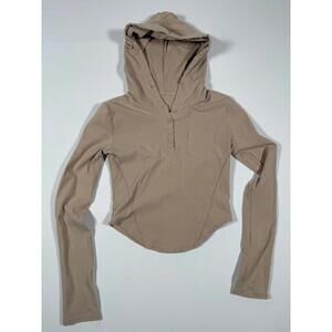 Eternal Conquer Beige Long Sleeve Hooded Shirt Lightweight L